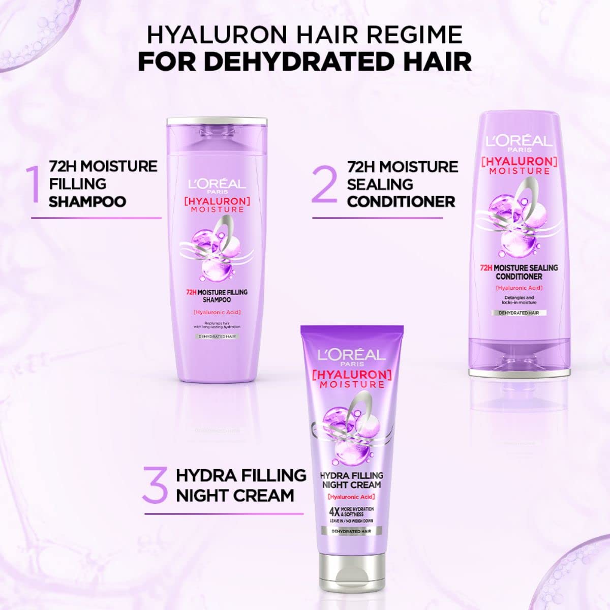 L'Oreal Paris Hyaluron Moisture Leave-In Night Cream for Dry Hair 180 ml
