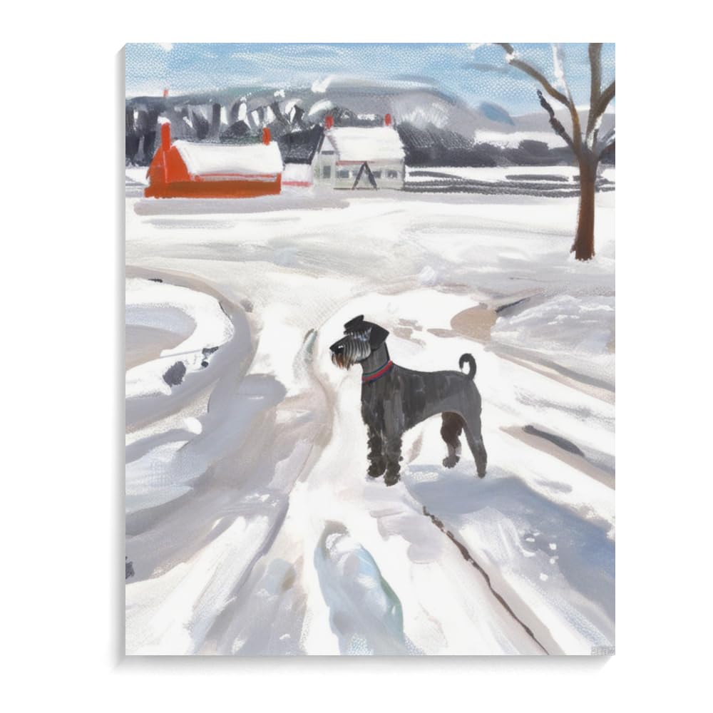 Paint by Numbers Schnoodle Dog DIY Acrylic Painting Kit with Brushes Pigment Oil Painting Artwork Adults Beginners Wall Decor 20x24inch(50x60cm) Frameless