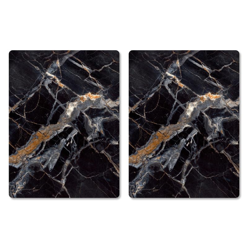 Pagnanno Hob Covers Chopping Board Pack of 2 - Versatile Kitchen Board Glass Worktop Savers - Heat Resistant Sink Boards, Worktop Protectors - Marble Effect Grey (Design 9, 50x40CM) โ image 1