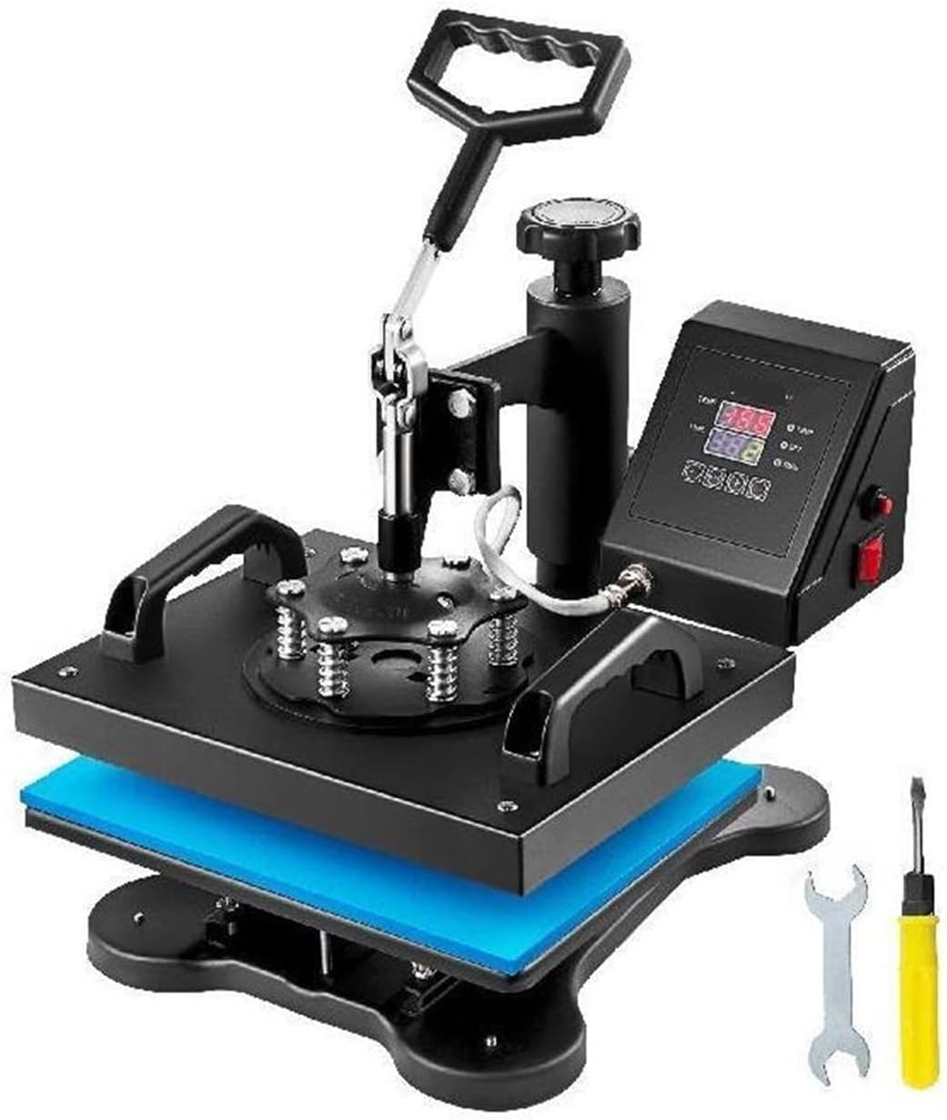 Hot Press 12x10 Inch Dual Digital Heat Press Machine 650W Swing Away 360 Degree Rotation Transfer Sublimation Printing for T-Shirt Thermal Printer