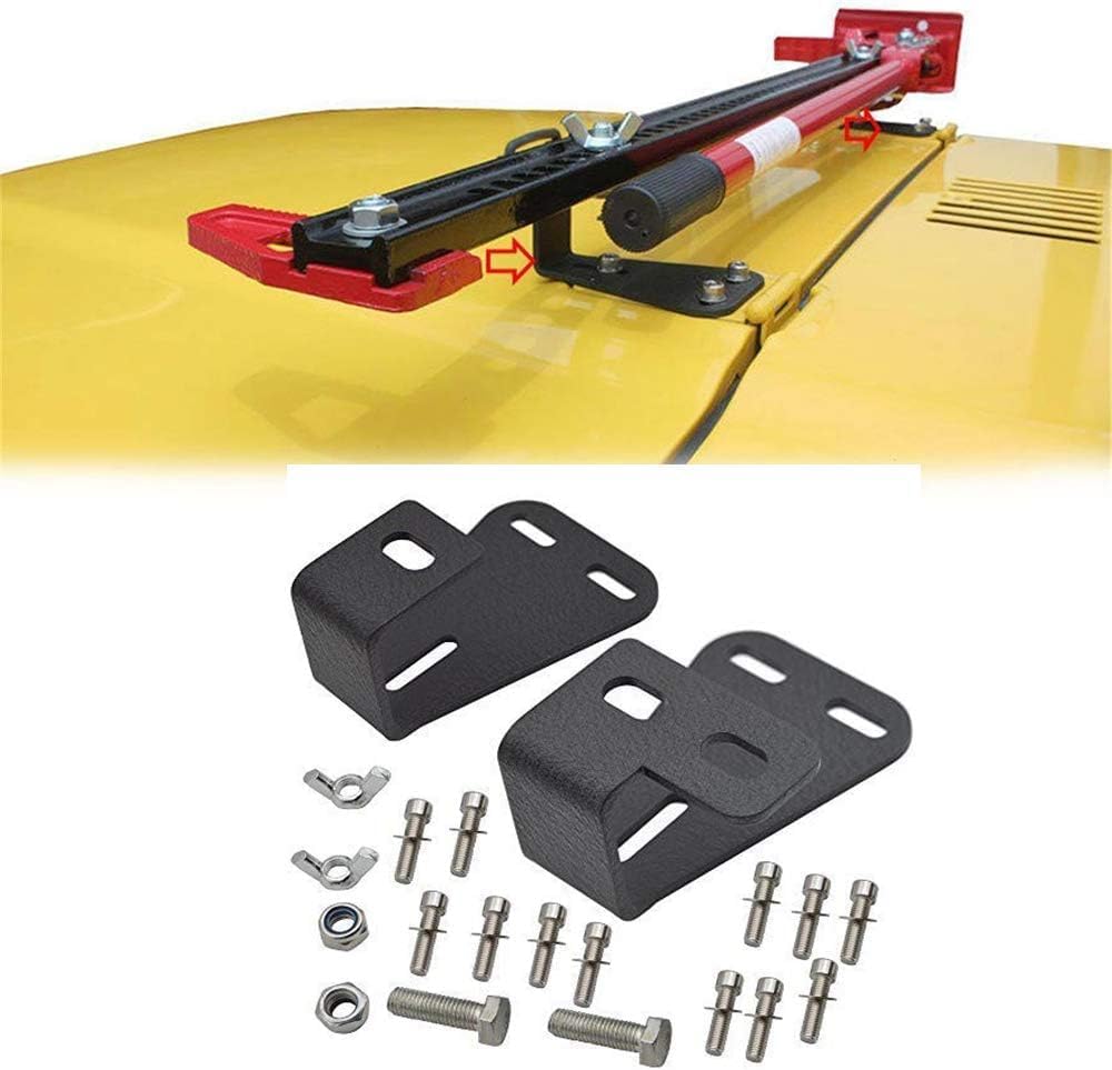 High Lift Jack Mount with Soft Shackle Recovery Compatible with Jeep Wrangler CJ 1944-1986 / YJ 1987-1995 / TJ 1997-2006