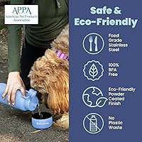 Vista 5 de Botella de agua para perros para amantes de los perros - Botella de agua aislada de acero inoxidable de 32 oz con doble pared con cuenco desmontable