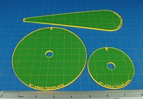 Miniatura 3 de LITKO Juego de plantillas  Compatible con Warhammer 40,000, Shadow War Armageddon  Blast  Flamer  Paquete de 3 (amarillo fluorescente)