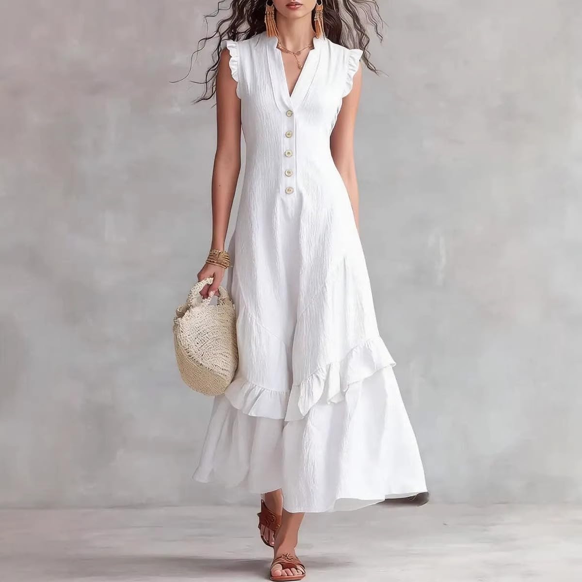 Abito da donna estivo elegante senza maniche