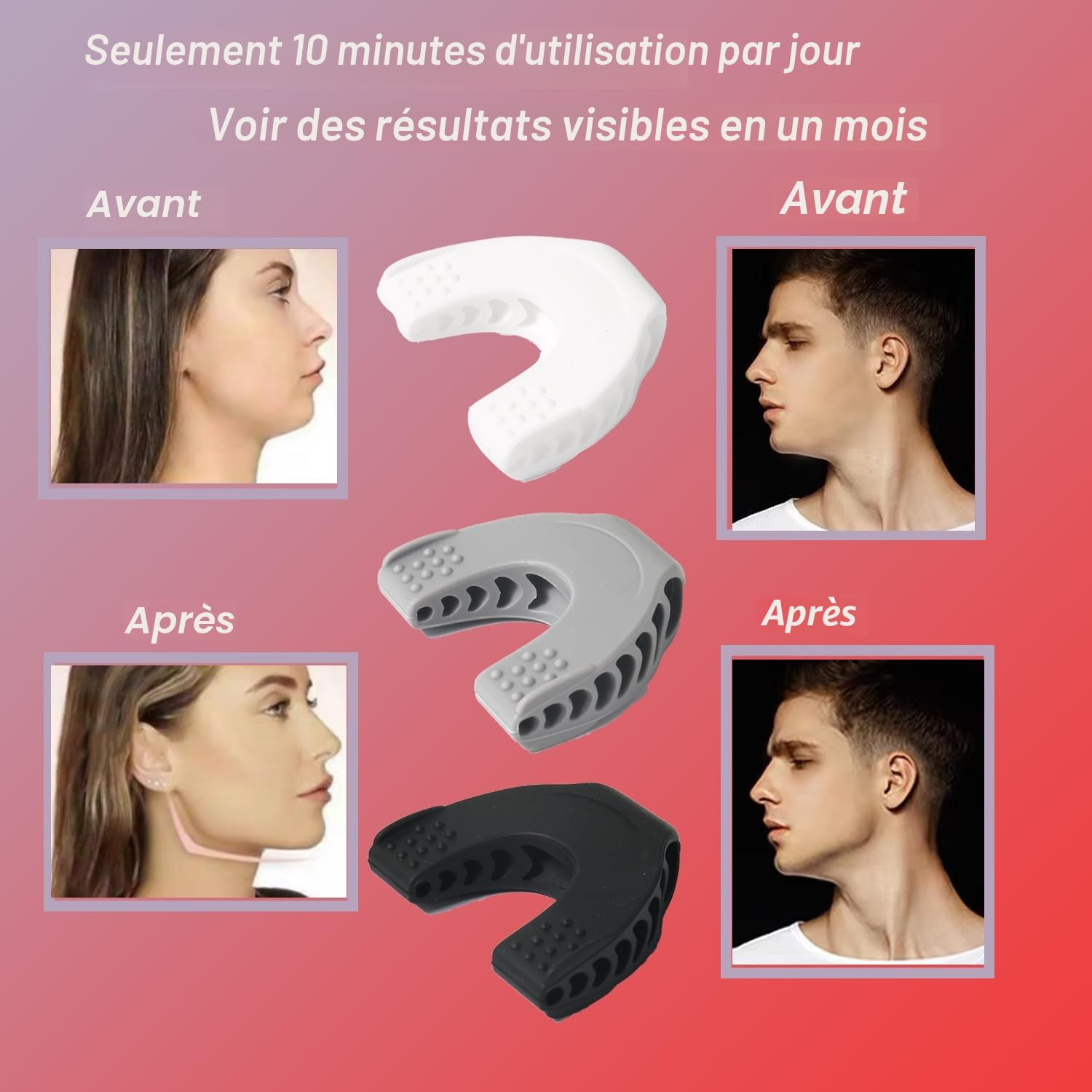 Exerciseur de mâchoire lot de 3 entraîneurs 18,1 kg 22,7 kg 27,2 kg
