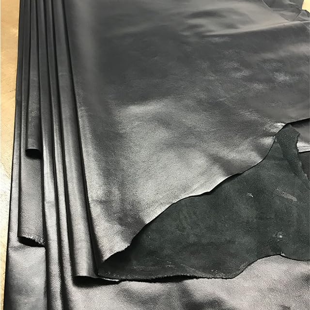 Cuir de peau de mouton pleine fleur ZDUD noir, souplesse absolue