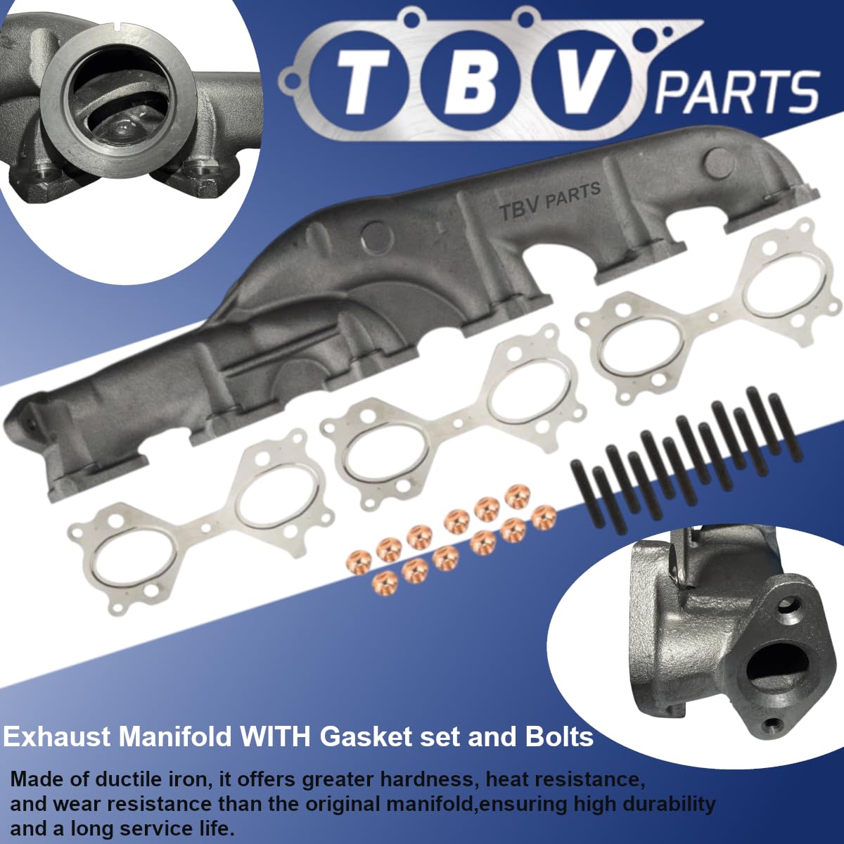 Collettore di scarico con set di guarnizioni compatibile con serie 3 E90/E91/E92/E93, serie 5 E60/E61 e X3 E83 3.0d - Riferimenti 11627801714 11627811449 11627796886668666666866686686