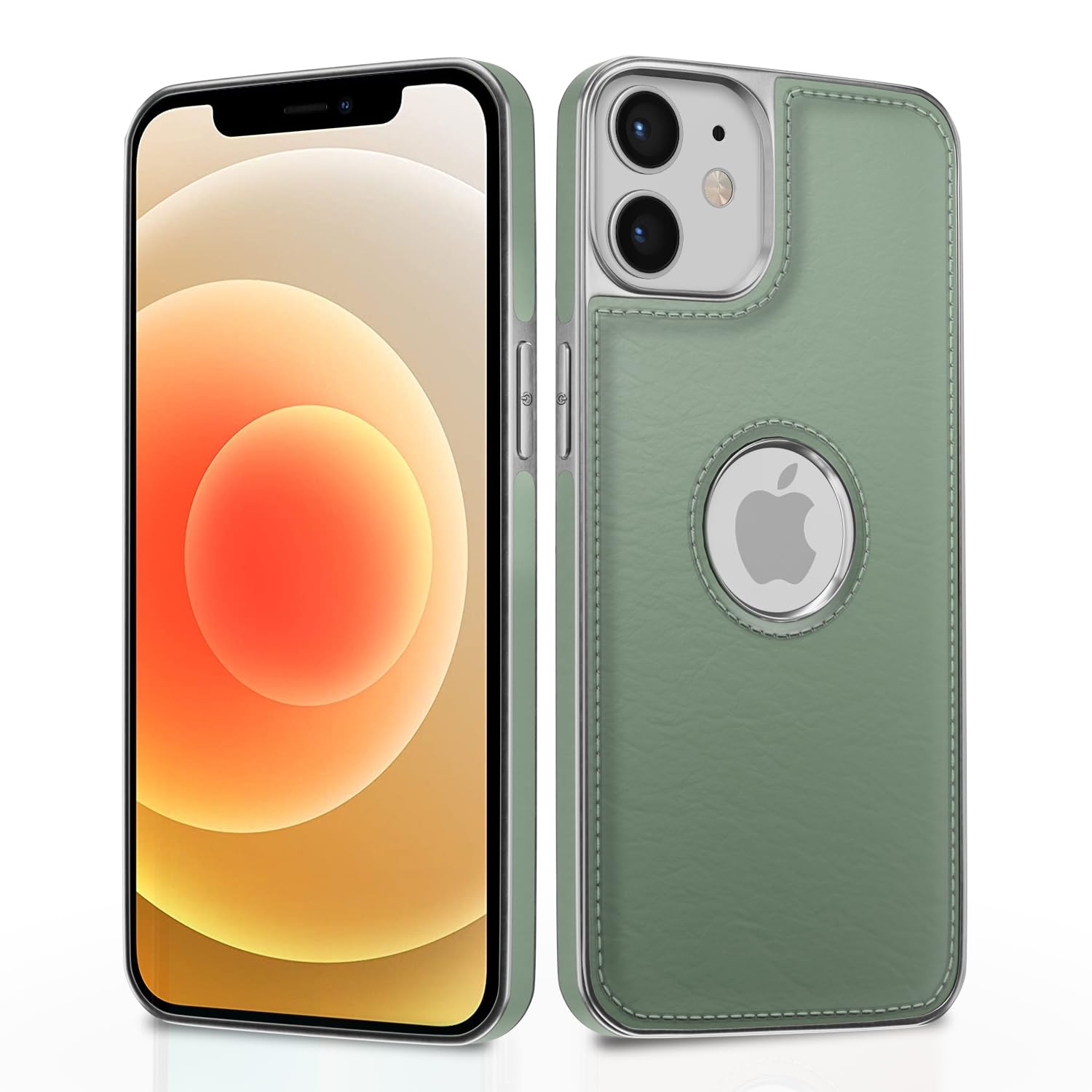 Pikkme Chrome Leather Back Cover | Flexible Pu Leather | Full Camera Protection | Silver Electroplated Chrome | Bumper Case for iPhone 12/12 Pro (Chrome Green) (B0C6XGDP7Z) Amazon Price History, Amazon Price Tracker