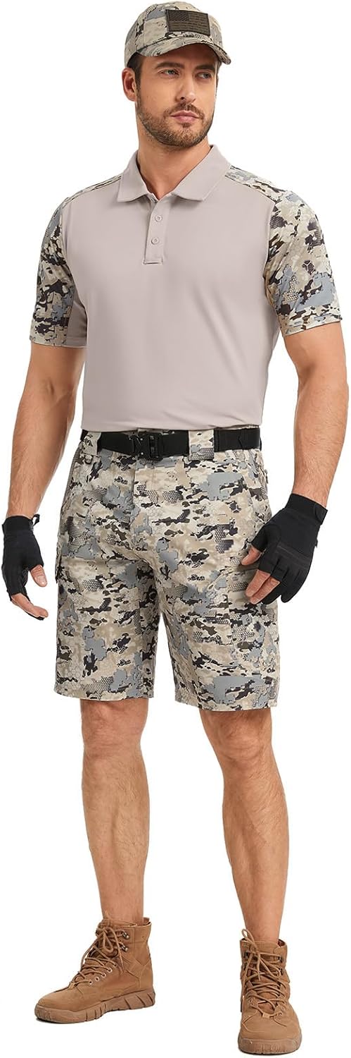 Men's Tactical Shorts 10.5" Ripstop Water Resistant Outdoor Cargo Shorts for Hiking Camping with 6 Pockets