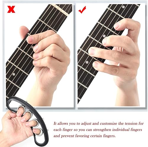 Miniatura 6 de Expansión de dedo de guitarra, manga de dedo, fuerza de dedo, entrenador, bandas de entrenamiento para guitarra, bajo, piano, sistema de velocidad