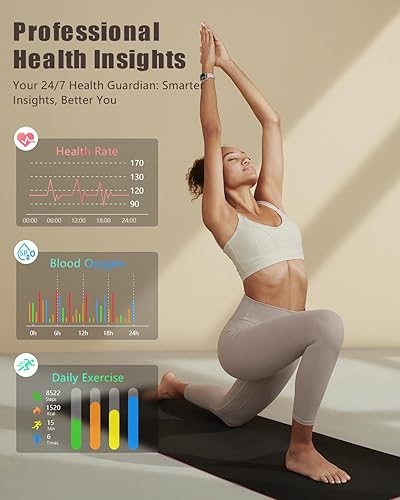 Miniatura 2 de Relojes inteligentes para mujeres y hombres con llamadas - rastreadores de actividad física con frecuencia cardíaca de 24 horas, monitor de sueño