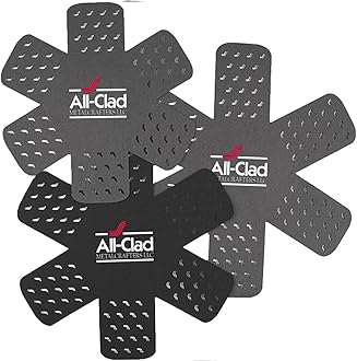 Premium Cookware Protectors: Pot and Pan Protectors for Kitchen Organization - Perfect for Cast Iron, Steel, or Glass, (3-Piece), Black/Grey