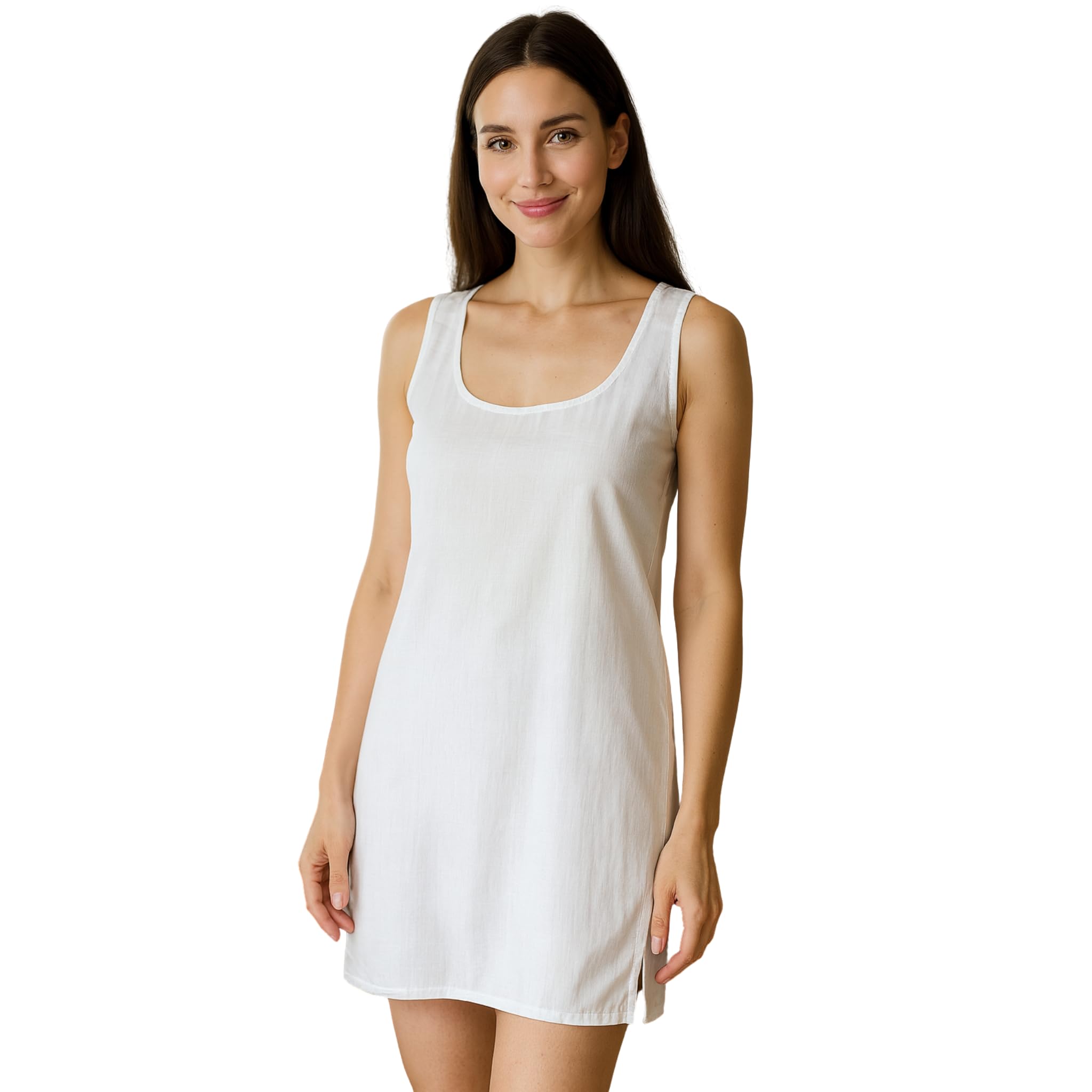 kurtiverse Women's Cotton Half Slip with Side Slits – Short Inner Liner for Sheer Dresses & Kurtis, Breathable Underskirt for Summer-picture-24