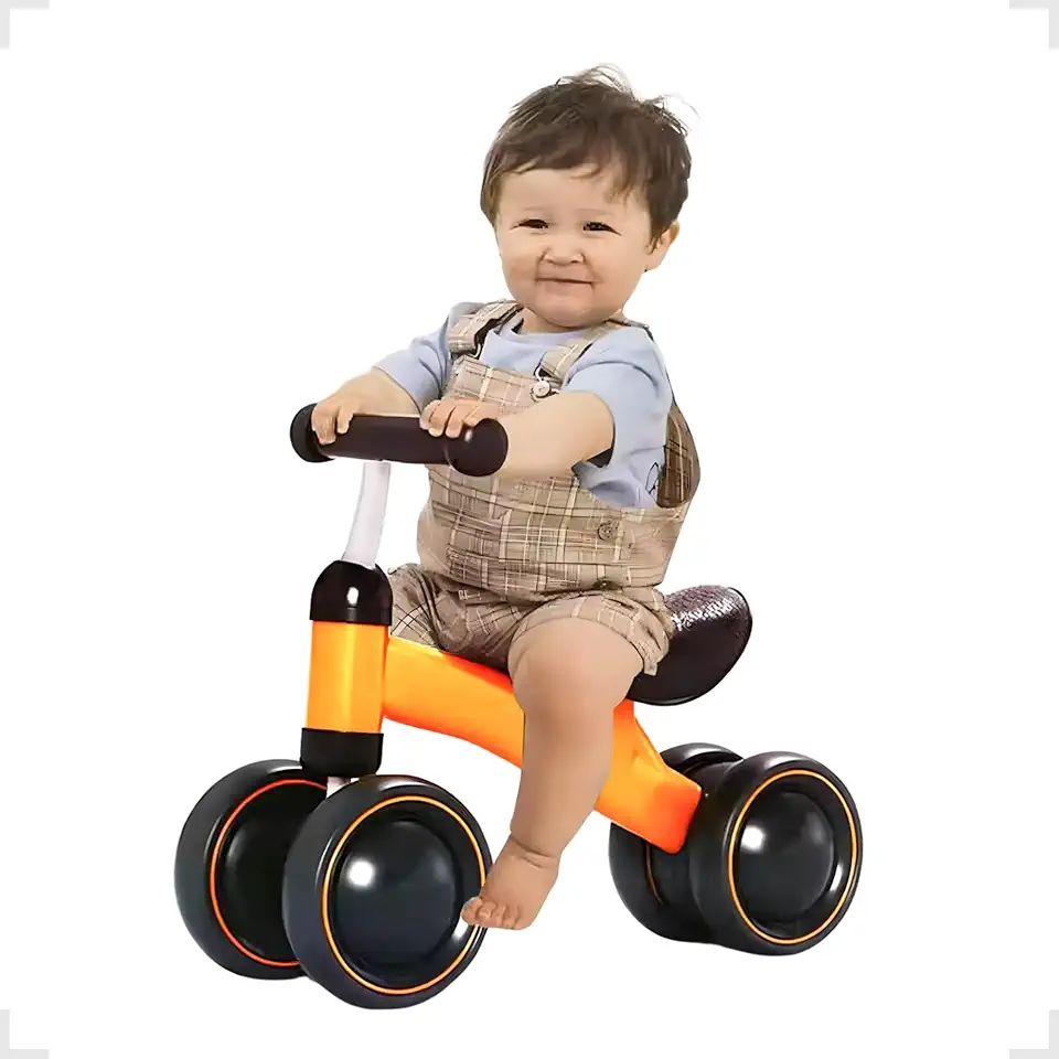 Bicicleta De Equilibrio Infantil Bebe Kidino BalanceRide Motoca Triciclo Leve e Durável (Laranja)