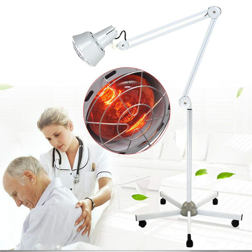 Lampes infrarouges E27 avec support de sol à roulettes - 275 W - 220 V | Traitement des rhumes, Traitement des tensions musculaires