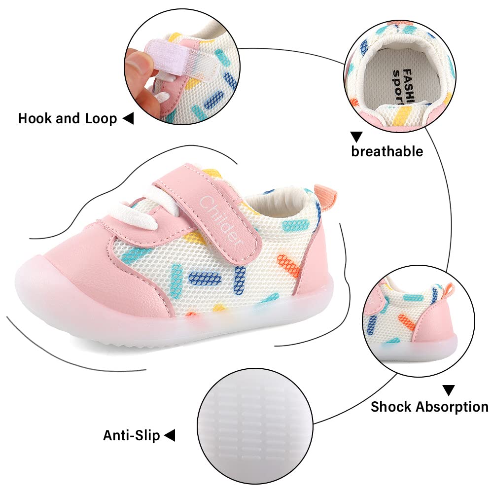 MASOCIO Unisex Zapatillas Bebé Niño Niña Zapatos Primeros Pasos con Suela Goma Antideslizante