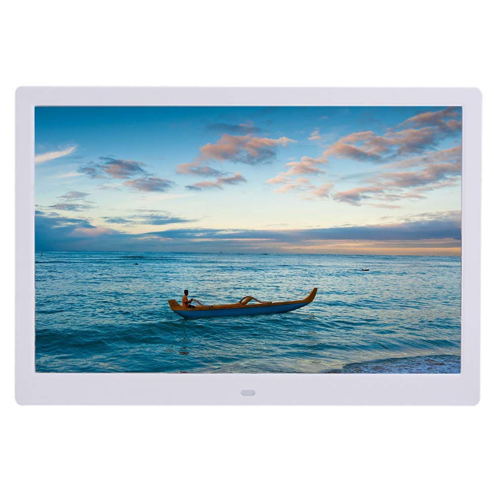 MYUYEE 15.4-Inch Digital Photo Frame - Electronic Photo Album And Advertising Player With Playback Timer, An For Friends And Family - Black (White-15.4 Inches)
