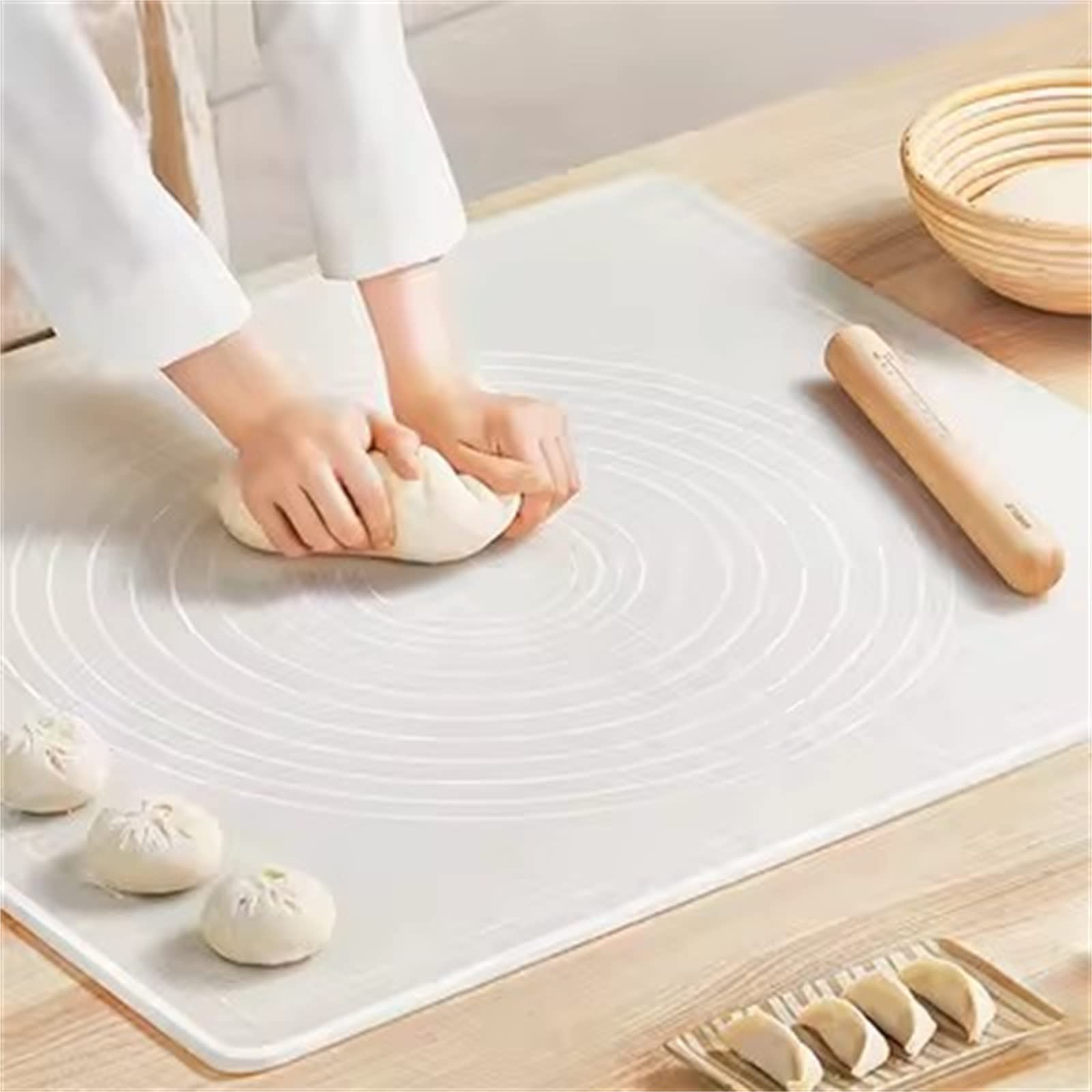 Teigmatte Silikon-Knetmatte Verdickte Backmatte for den Heimgebrauch (Color : Gray, Size : 80x60cm)