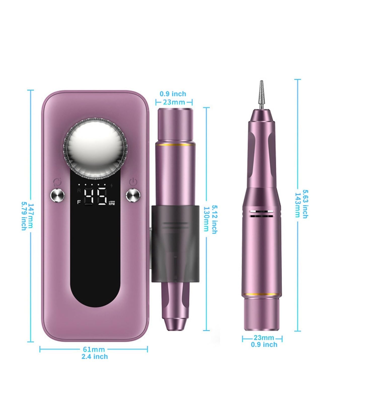 Trapano for Unghie Elettrico, Kit Trapano for Unghie Efile Professionale 45000 RPM, Lima for Unghie Elettrica for Unghie Acriliche Unghie in Gel(Pink)