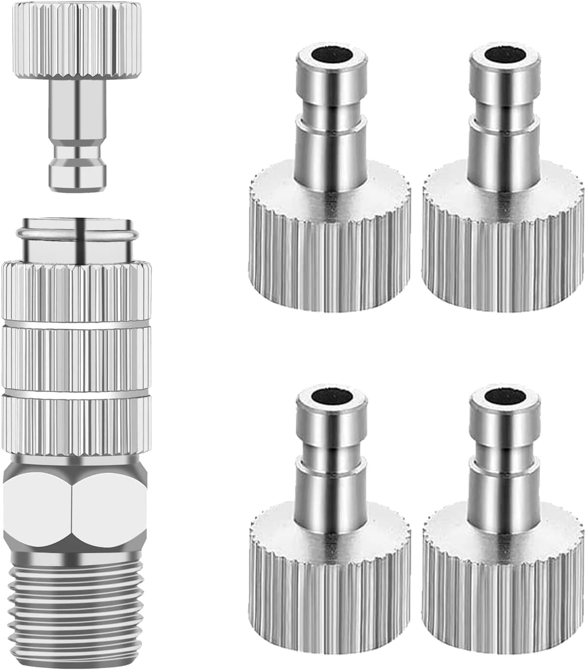 ABEST-Kit di adattatori per raccordi a sgancio rapido dell'accoppiatore dell'aerografo con 5 pezzi di connettori femmina da 1/8" e 1 adattatore maschio per compressore d'aria, tubo dell'aerografo