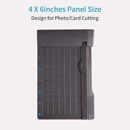 Miniatura 2 de HUIOP Mini cortador de guillotina de papel de 6 pulgadas (6.299 in) de longitud de corte de escritorio con cabezal de corte de seguridad para