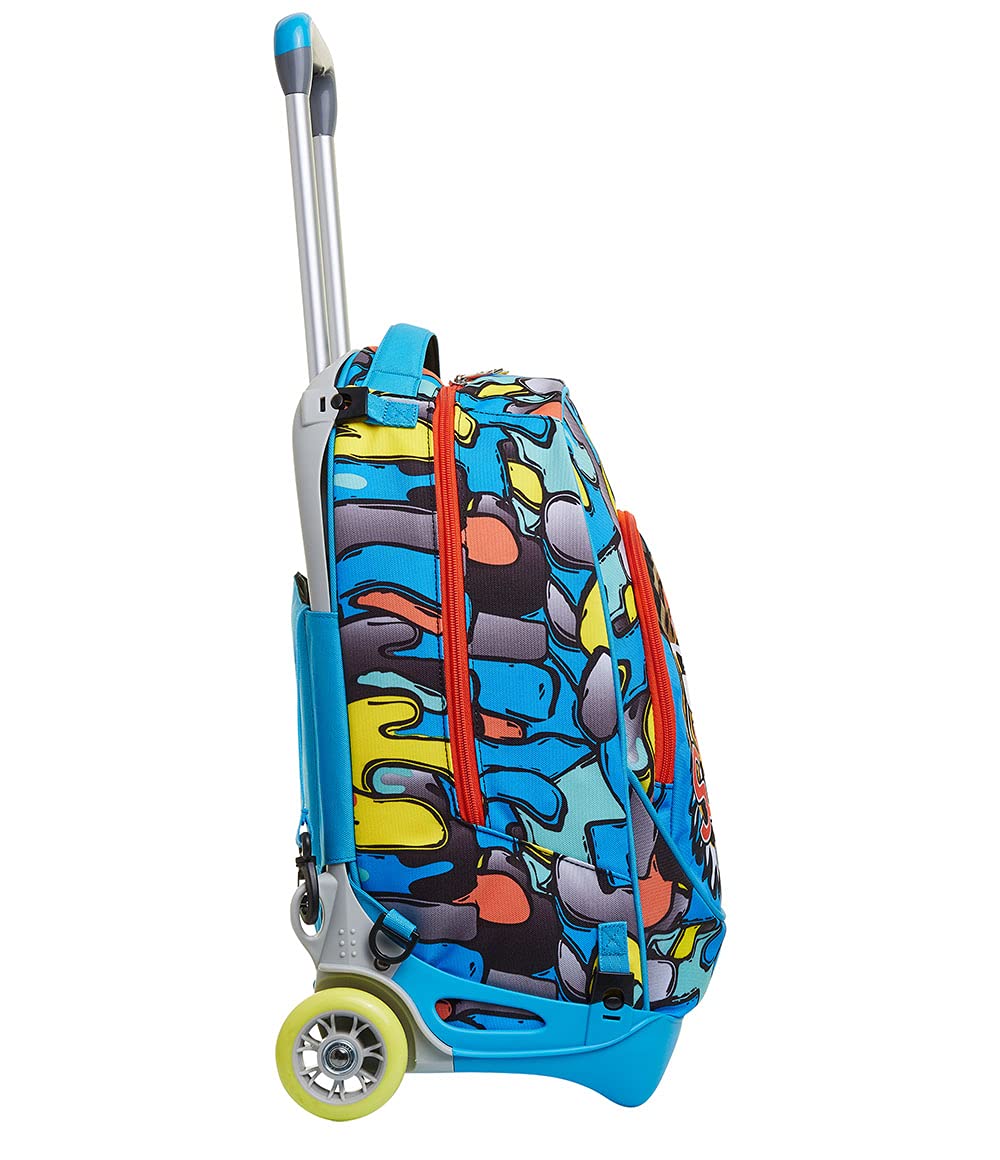 SJ GANG STYLE JAM GANG Trolley Scuola Sganciabile New Tech, Blu, Zaino con Carrello Sganciabile, 3 in 1, Triplo Uso, Trolley e Zaini, Scuola, Bambini e Ragazzi