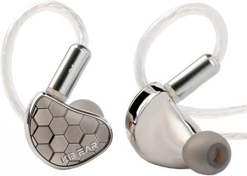 keephifi KBEAR Xuanwu in Ear Monitor Headphones for Musician Singer Audiophile, IEM Earphone 1DD Electroplating Mirror Wired Earbuds with Detachable 2Pin OFC Silver Plated Cable Silver, No Mic