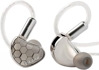 KBEAR Xuanwu in Ear Monitor Headphone IEM Earphones with PU+Carbon PET Composite Diaphragm Wired Eabuds, Electroplating Mirror Earphone Detachable OFC Silver-Plated Cable