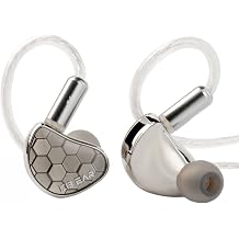 keephifi KBEAR Xuanwu in Ear Monitor Headphones for Musician Singer Audiophile, IEM Earphone 1DD Electroplating Mirror Wired Earbuds with Detachable 2Pin OFC Silver Plated Cable Silver, No Mic