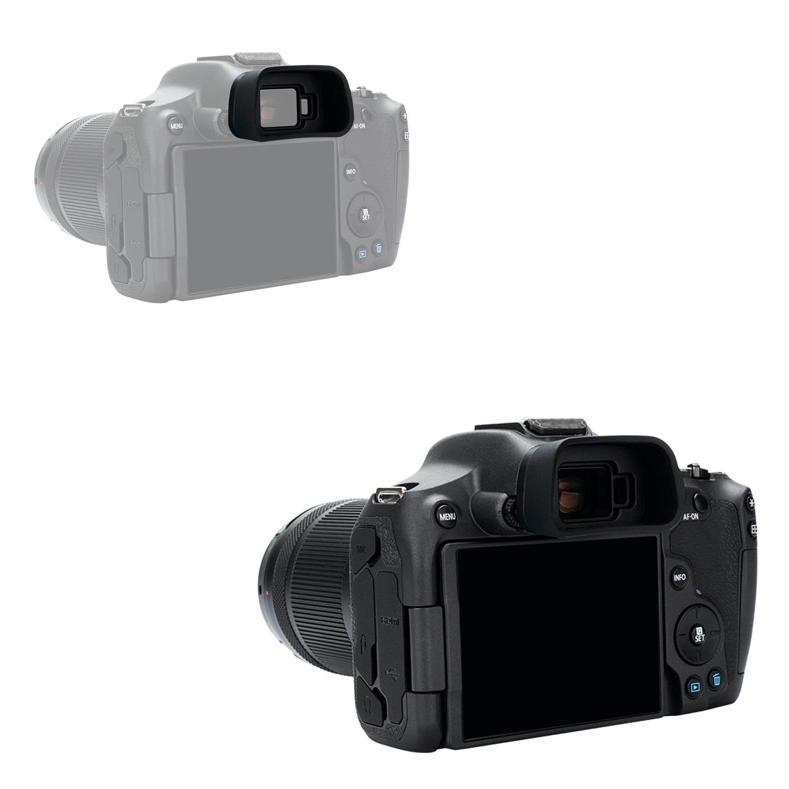 Visor ocular de silicona suave de estilo extendido para cámara Canon EOS R7 APS-C sin espejo