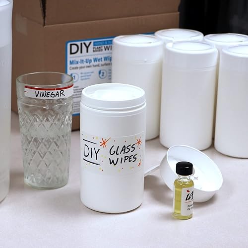 Miniatura 4 de AWOW Professional Paquete de toallitas húmedas para bricolaje, haz tus propias toallitas húmedas o úsalo en seco, obtén 12 recipientes vacíos y 50