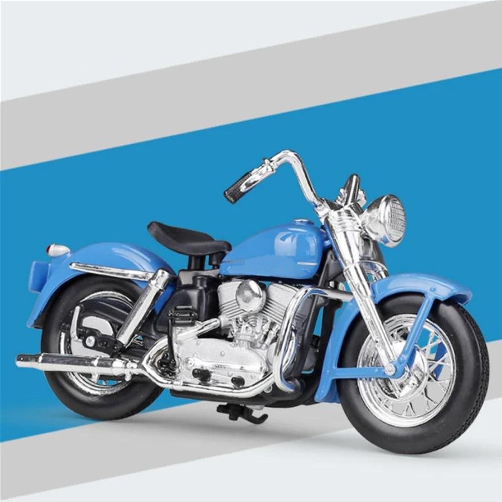 SEYXF Motorbike Toy Motorcycle Simulation Diecast Model Collection Gift 1:18 for Harley for Davidson 1952 K(Blue Retail Box)