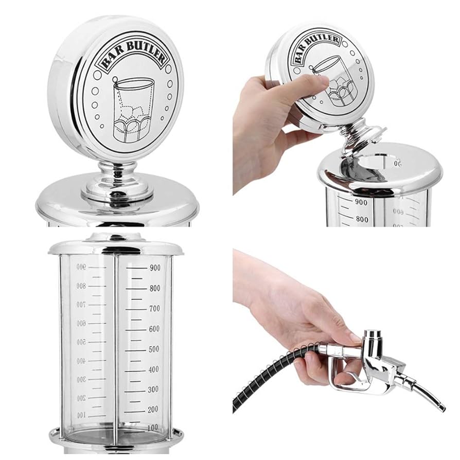 1000cc Single Guns Wine Beverage Liquor Alcohol Beer Dispenser Container Bar Accessories For Scotch, Pump Liquor Dispenser For Home Bar, Vodka, Cocktails, Pump Liquor Dispenser For Home Bar, 1000c