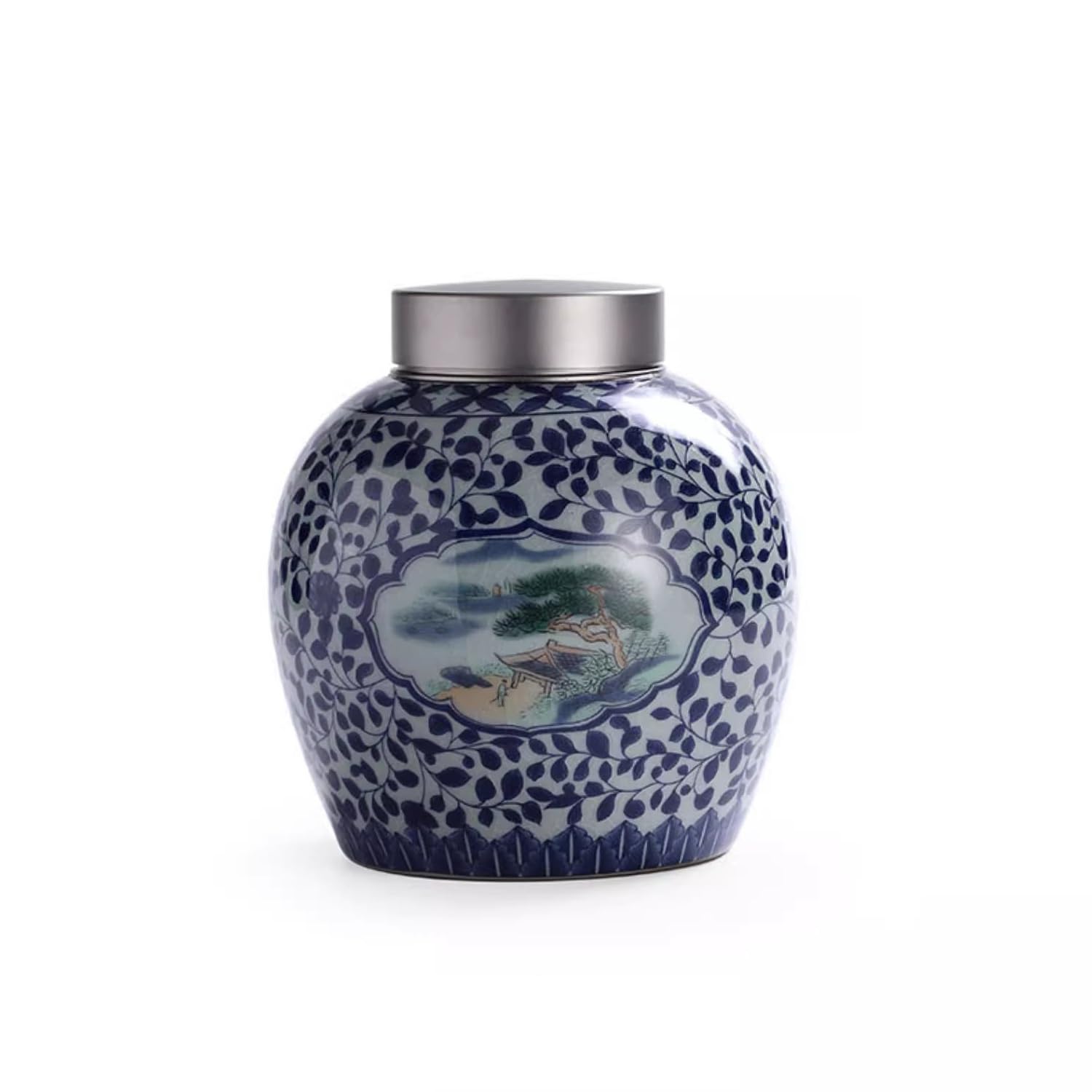 Puszka do herbaty niebieska i biała ceramiczna puszka na herbatę, duża puszka do przechowywania herbaty, szczelne przechowywanie pu'er czarna herbata opakowanie pusty pojemnik do przechowywania