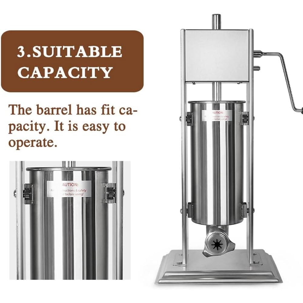 Máquina de churro comercial de tanque de 5 litros – Máquina manual de churrera de acero inoxidable con 4 boquillas, ideal para restaurantes y panaderías – Relleno de salchichas incluido