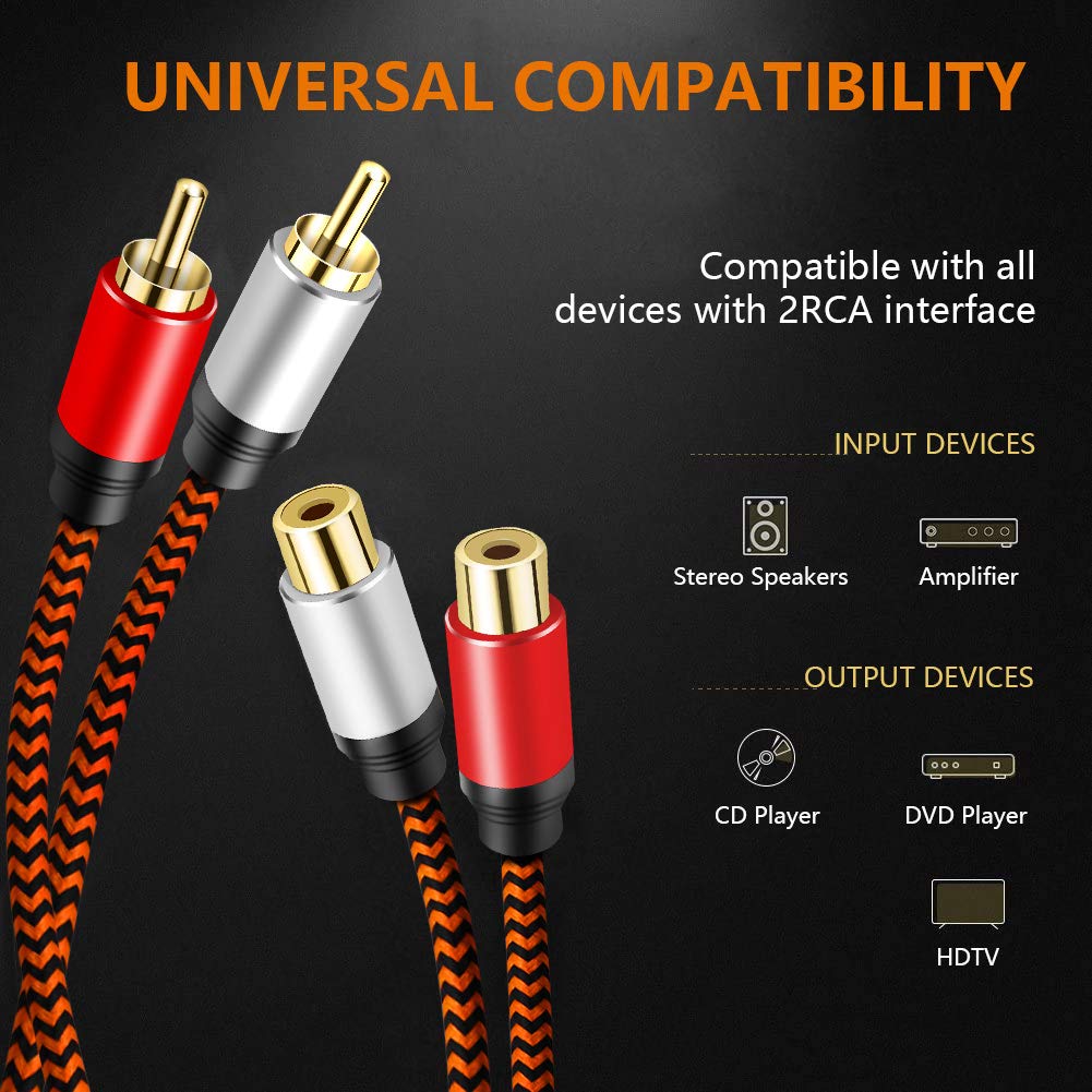 Amazon | RCA延長ケーブル 4M、LiuTianデュアルシールドゴールド