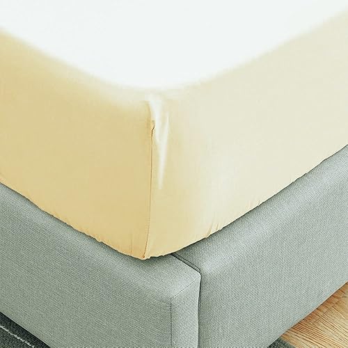 Miniatura 5 de FLCA Juego de sábanas de 1 pieza con parte inferior de microfibra, bolsillos profundos (beige, individual)