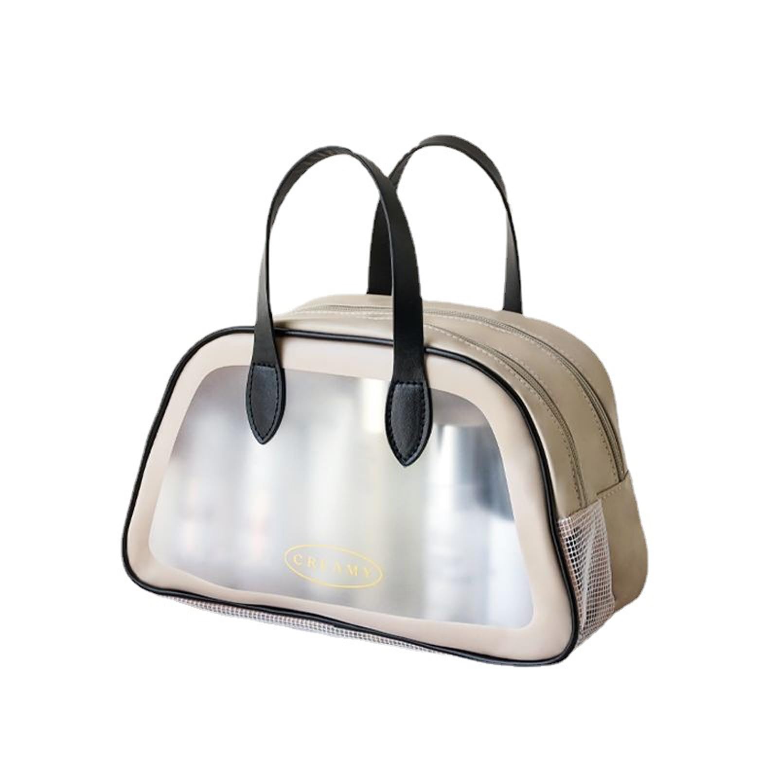 Clear Cosmetics Bag Toiletry Bag, Large Clear Travel Bag for Toiletries, Waterproof & Draining Transparent Makeup Bag Tote Bag, Carry On Airport Airline Compliant Bag for Men Women