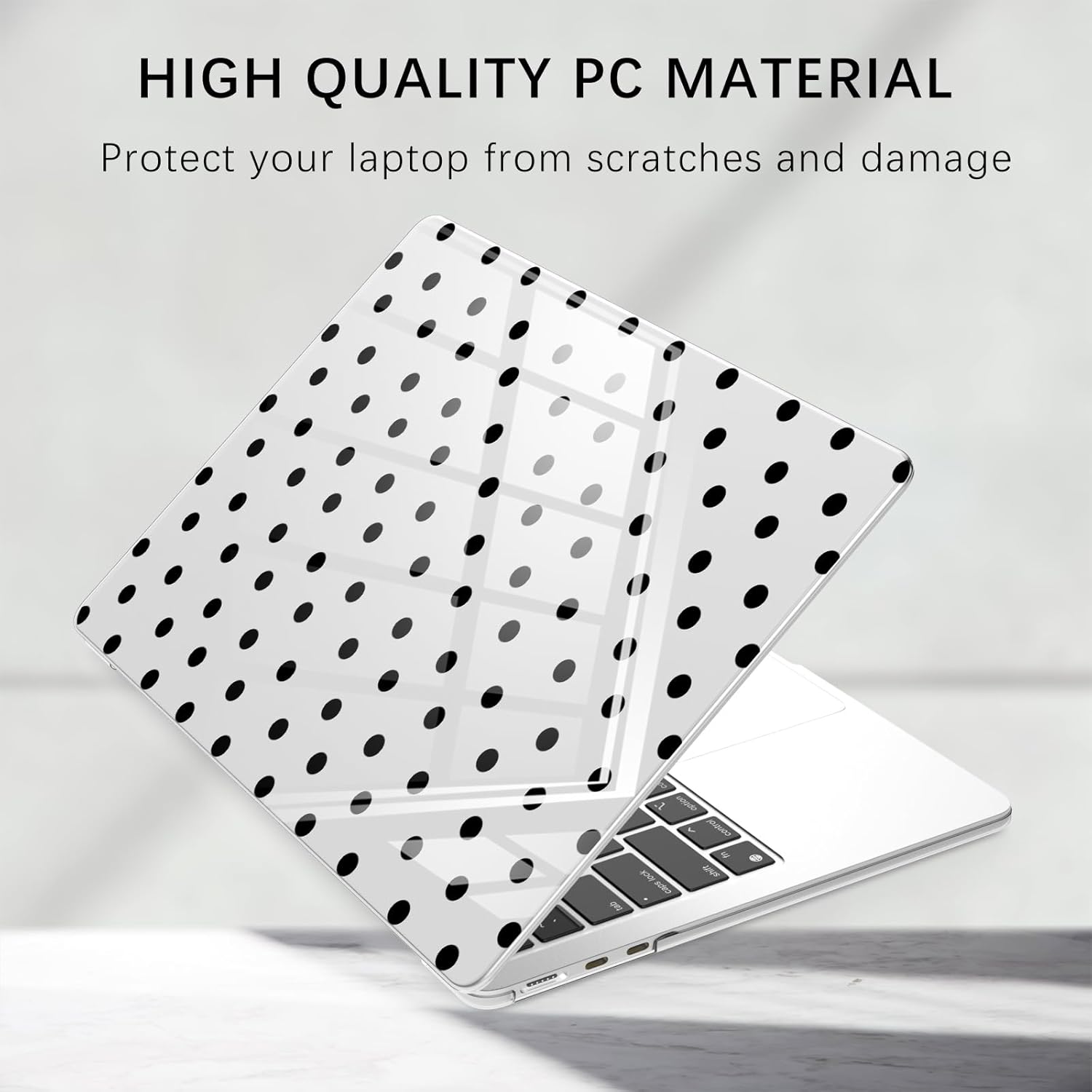 Compatible with MacBook Pro 13 inch Case M2 2025, 2024-2016 A2338 M1 A2251 A2289 A2159 A1989 A1708 A1706, Cute Black Polka Dot Protective Hard Shell Clear Cover for Mac Pro 13