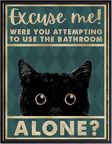 Miniatura 9 de Cat Bathroom Wall Art & Decor - Funny Bathroom Wall Decor - Guest Bathroom - Restroom Sign - Excuse Me Bath Wall Decor - Unique Bathroom Decorations