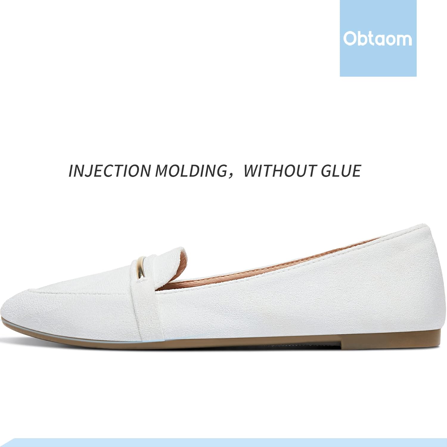 Obtaom Women's Pointy Toe Loafer Flat Comfortable Faux Suede Work Shoes,Cute Penny Loafer Slip On Ballet Flat - Image 4