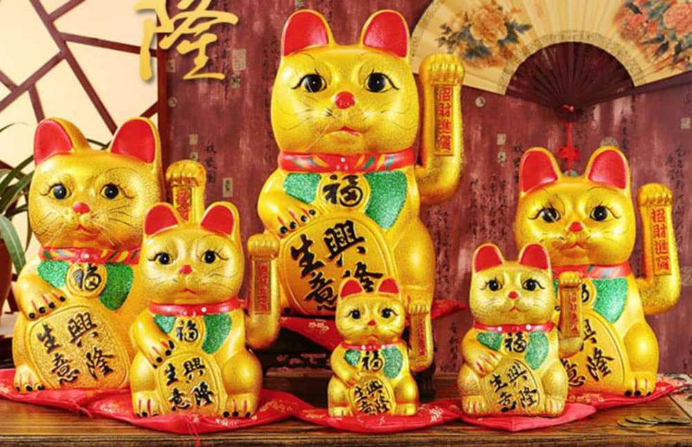 13 "Lucky Waving Cat,Giapponese Porcellana Lucky Cat,Nuovo Store Arredamento per la casa Openingornamenti Agitazione Mani Ceramica Elettrico Lucky Cat 014