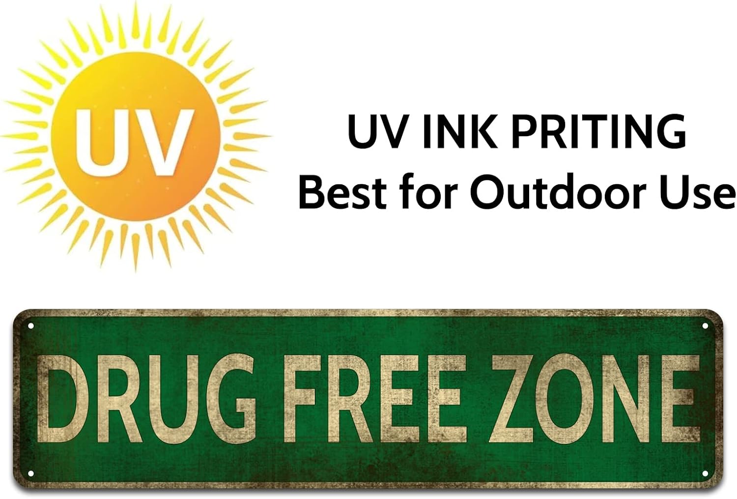 Drug Free Zone Aluminum Tin Sign image 4