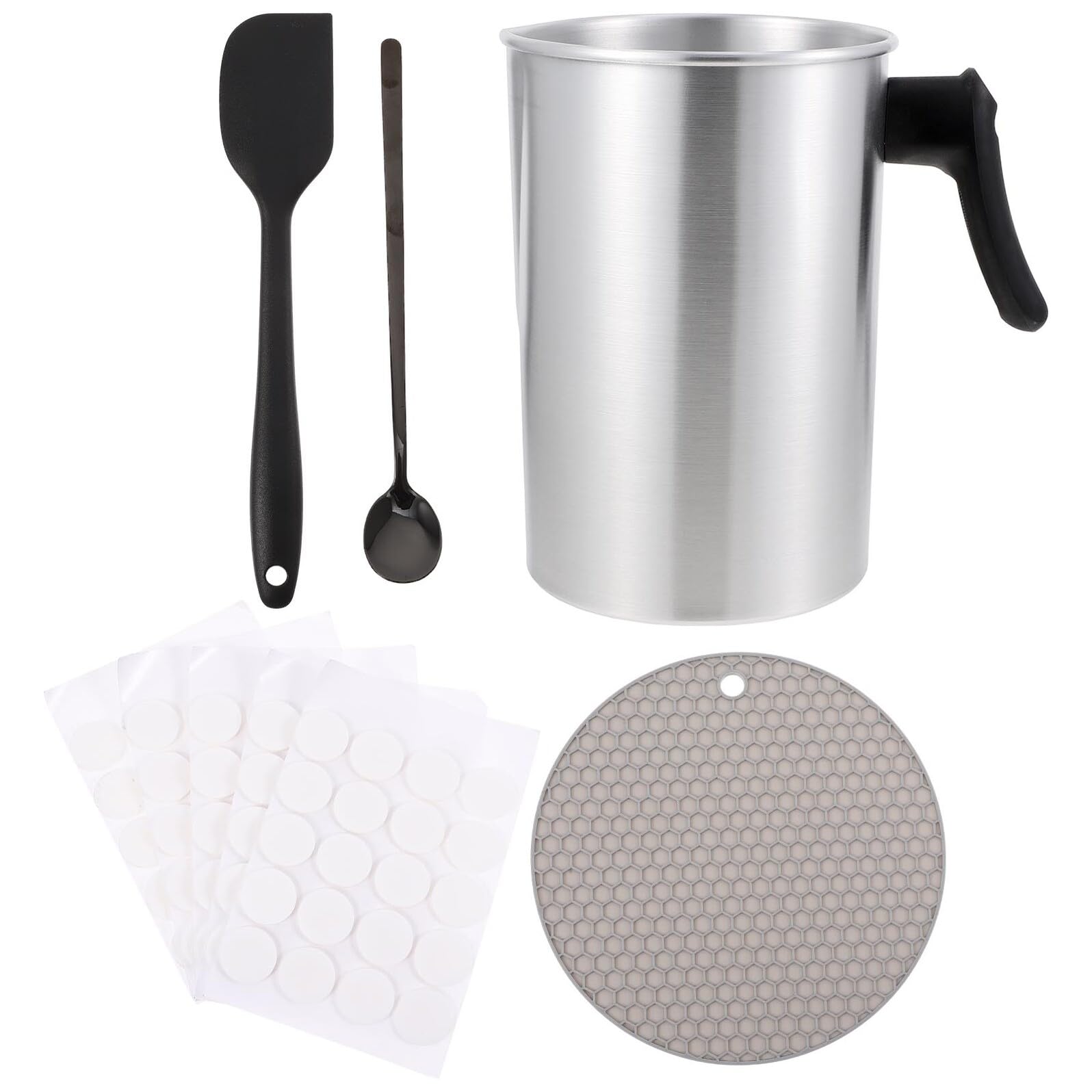 TOYANDONA Kit fare Candele Fai da Te in Occasioni Speciali per Principianti e Professionisti Pentola per Sciogliere la Cera in Acciaio Inossidabile da 3 Litri Colore Casuale
