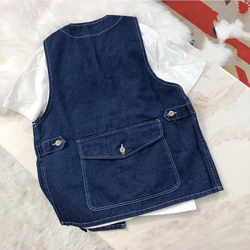 YSTHPED Spring and summer American retro workwear denim vest for 
