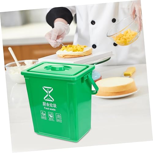 Miniatura 7 de STOBAZA Contenedor de basura para mostrador de basura, pequeño contenedor de compostaje para interiores, cubo de compostaje para cocina, papelera de