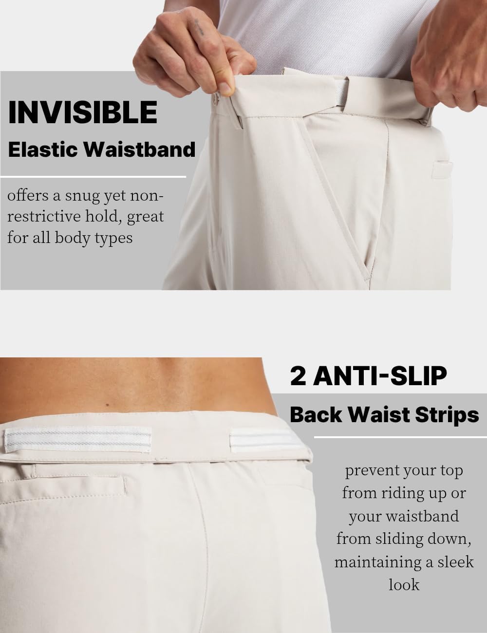 Mens Golf Pants Lightweight Quick Dry Anti-Slip Work Dress Pants 30"/32"/34" Stretch Casual Slacks with 4 Pockets - Image 3