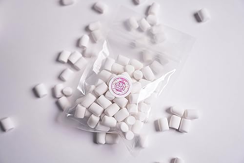 Miniatura 6 de SBN Craft Supplies Juego de malvaviscos de simulación de color blanco, 50 unidades, resina dura, malvaviscos falsos, cabujones, cabujones de arcilla