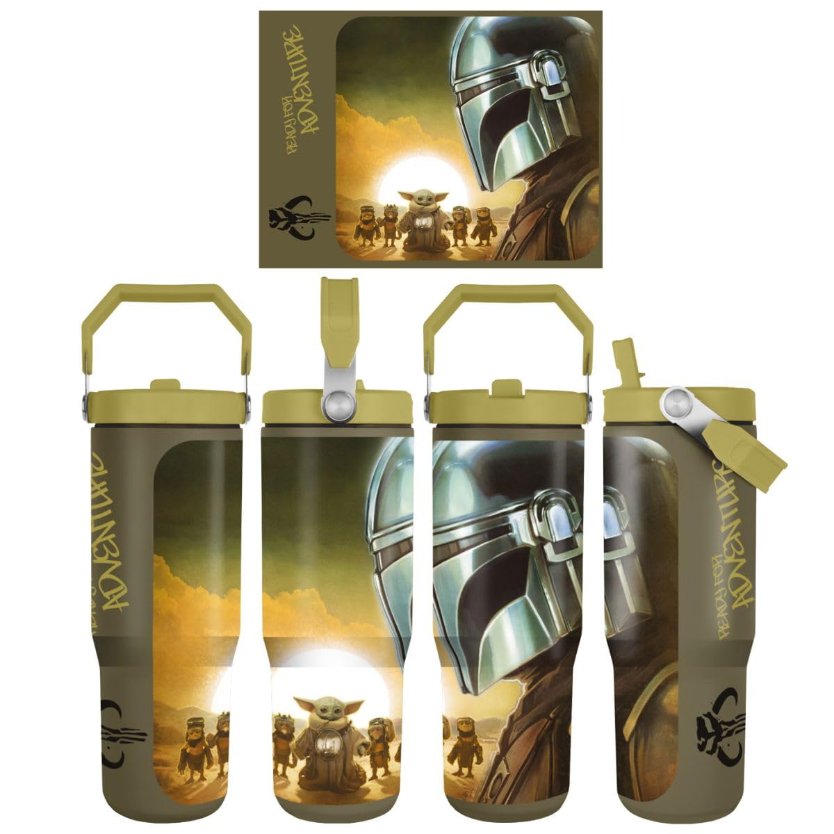 The Mandalorian and Grogu (Sunset) 30oz Pitcher, Official Licensed Star Wars The Mandalorian Merchandise, Grogu Baby Yoda Collectible, Fan Gift