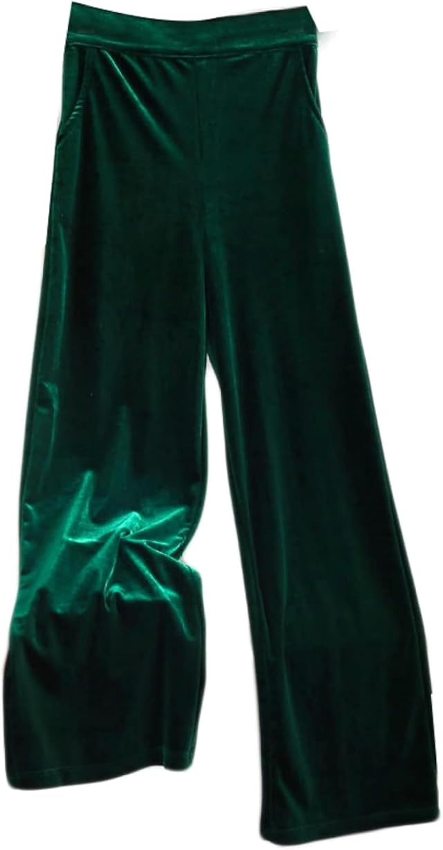 Womens Wide Leg Spring Extra Large Multi Color Velvet Casual Loose High Waist Chest Pants